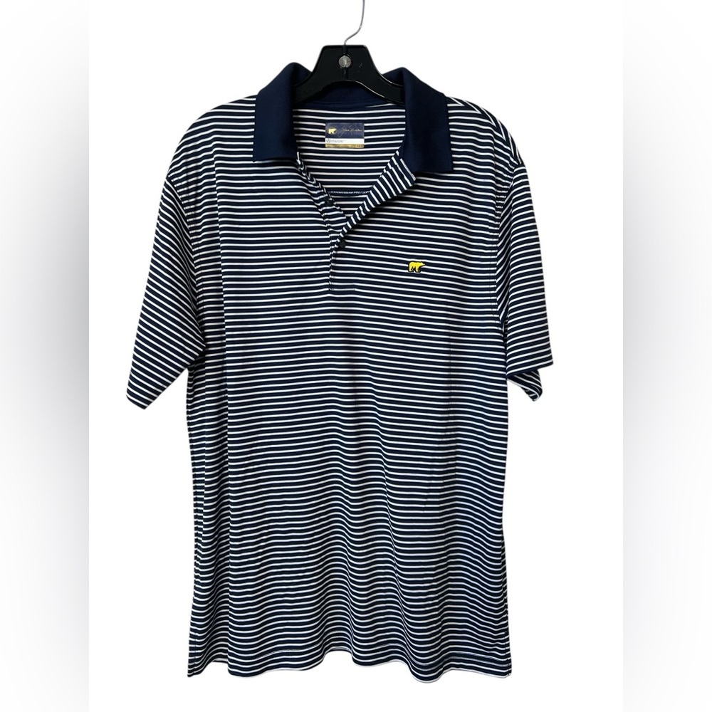 Jack Nicklaus StayDri Navy Striped Polo Golf Shirt. Size L